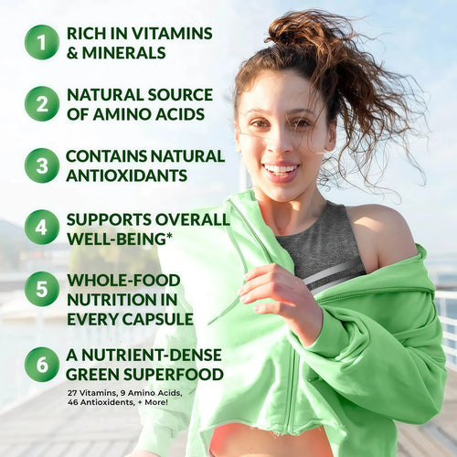 Rosabella Moringa+ Capsules - Pure Moringa Powder, Energy, Skin, Immune & Gut Health Superfood, Rich in Antioxidants, Essential Vitamins & Amino Acids, Natural Green Superfood Supplement - 60 Count